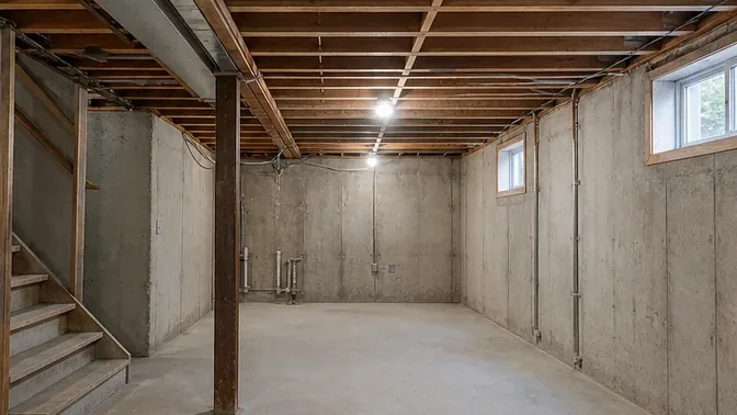 Basement Stairwell Gut-Out in Markham after demolition and cleanup