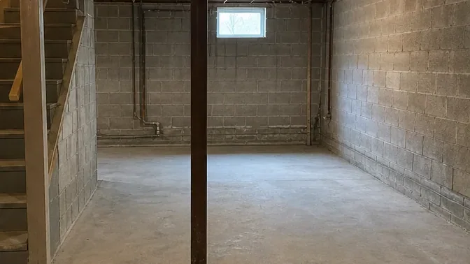 Finished Basement Gut-Out in Thornhill after demolition and cleanup
