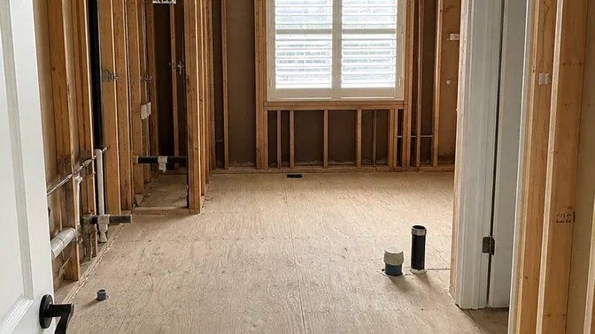 Primary Ensuite Demolition in Richmond Hill after demolition and cleanup