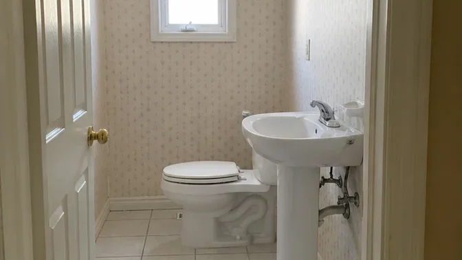 Powder Room Strip-Out in Vaughan before work began