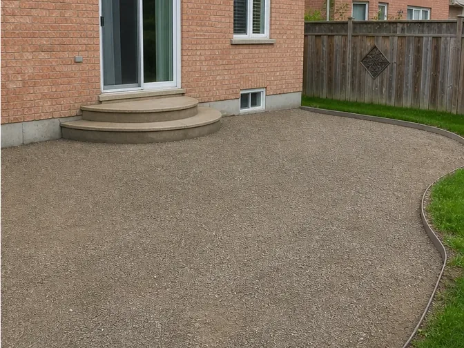 Stamped-Concrete Patio Removal in Markham after demolition and cleanup