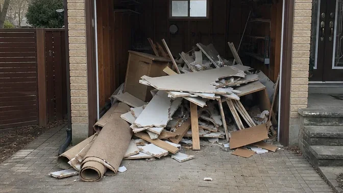 Renovation Debris Removal in Thornhill before work began