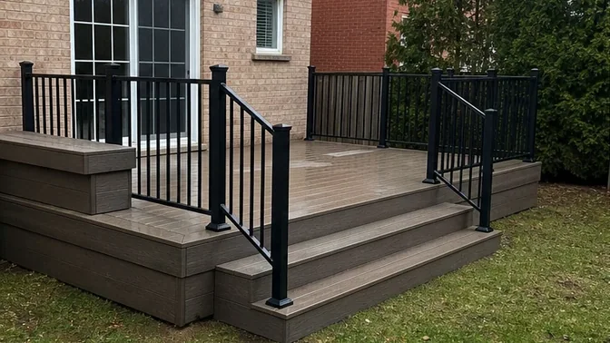 Composite Deck Removal in Richmond Hill before work began