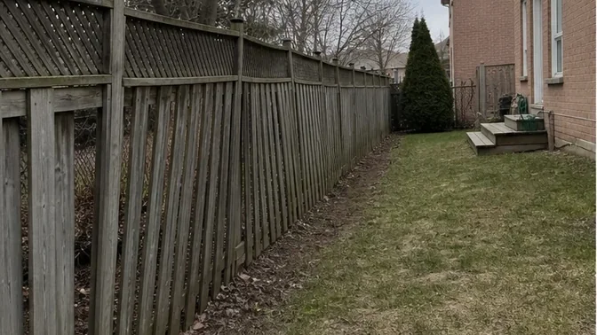 Cedar Fence Removal in Vaughan before work began