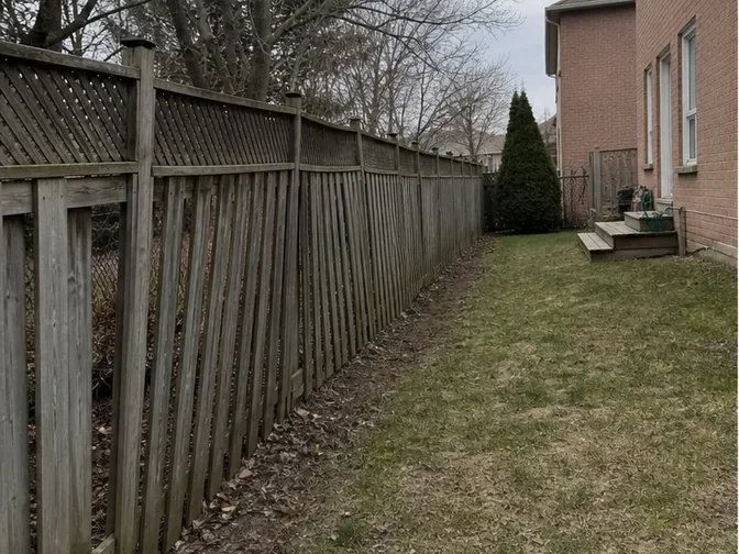 Cedar Fence Removal in Vaughan before work began