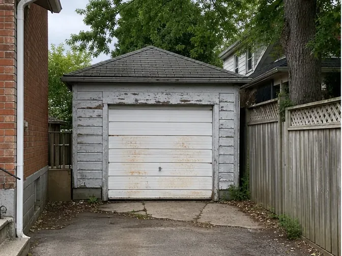 Old detached garage before teardown