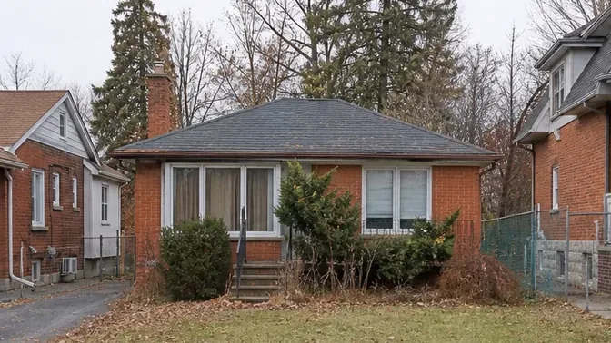 Bungalow Demolition in North York before work began