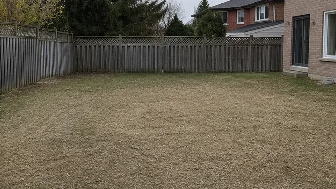 Same backyard levelled and graded after pool removal