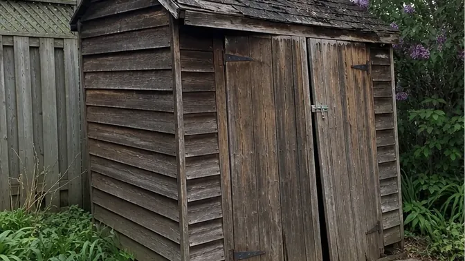 Backyard Shed Removal in Thornhill before work began