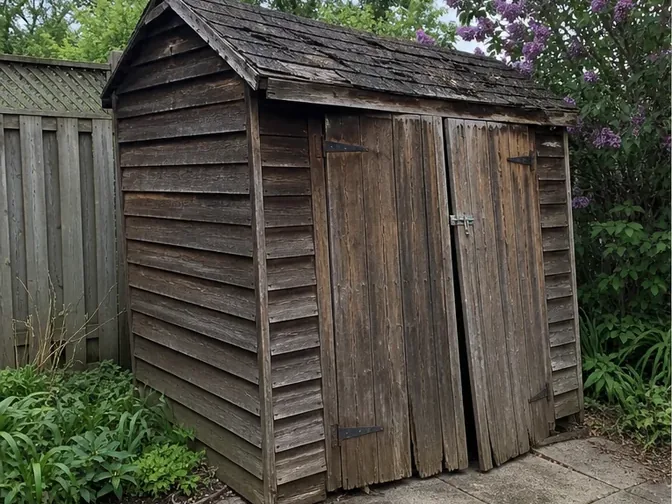 Backyard Shed Removal in Thornhill before work began